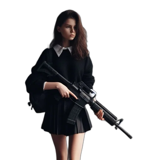 jacket, weapon, dress, staff transparent PNG cut-out