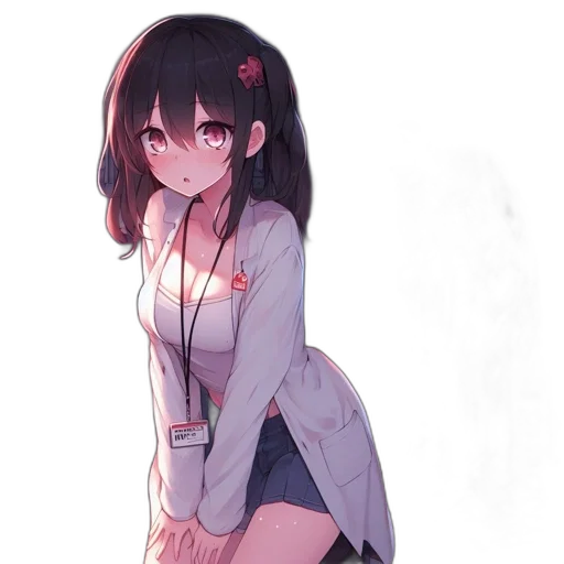 dress, jacket, staff, creature transparent PNG cut-out