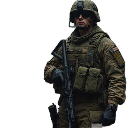 staff, jacket, weapon, face transparent PNG cut-out