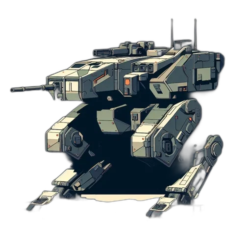 robot, weapon, concept art, 3d render transparent PNG cut-out