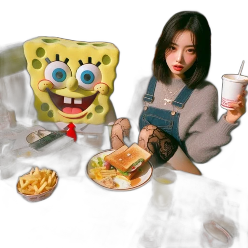 food, creature, face, photorealistic transparent PNG cut-out
