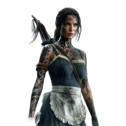 weapon, staff, dress, concept art transparent PNG cut-out