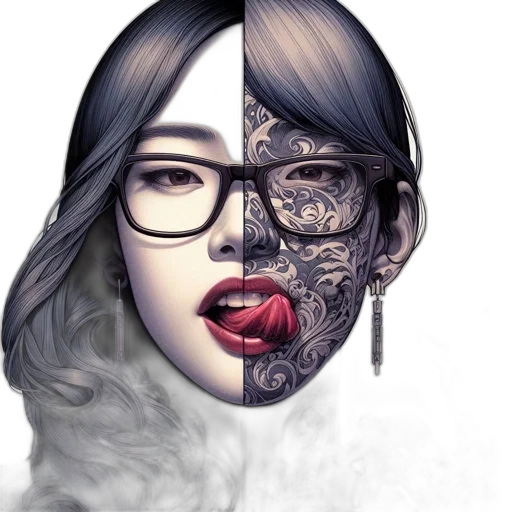mask, face, robot, photorealistic transparent PNG cut-out