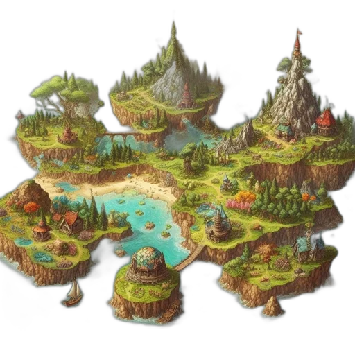 concept art, fantasy art, pixel art, 3d render transparent PNG cut-out