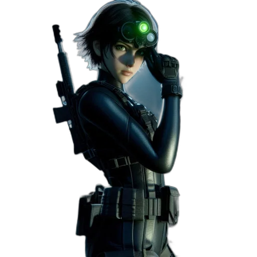 weapon, staff, jacket, robot transparent PNG cut-out