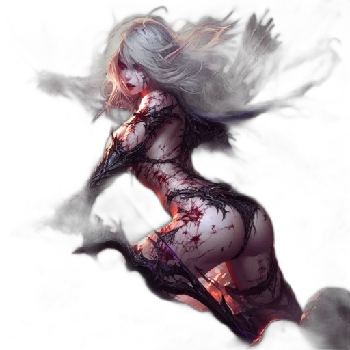 dress, dragon, creature, hair transparent PNG cut-out
