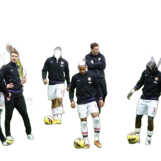 group, soccer, players, standing transparent PNG cut-out