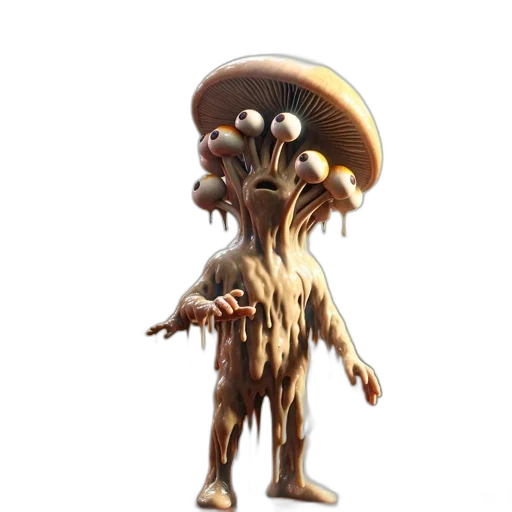 creature, staff, hat, robot transparent PNG cut-out
