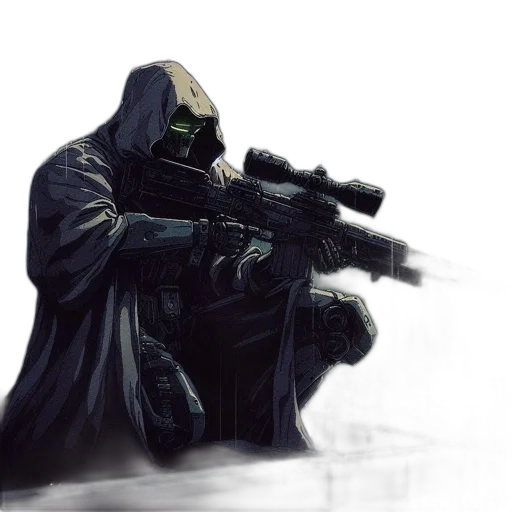 weapon, mask, jacket, concept art transparent PNG cut-out