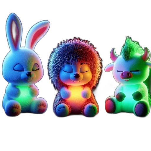 3d render, concept art, fantasy art, neon lights transparent PNG cut-out