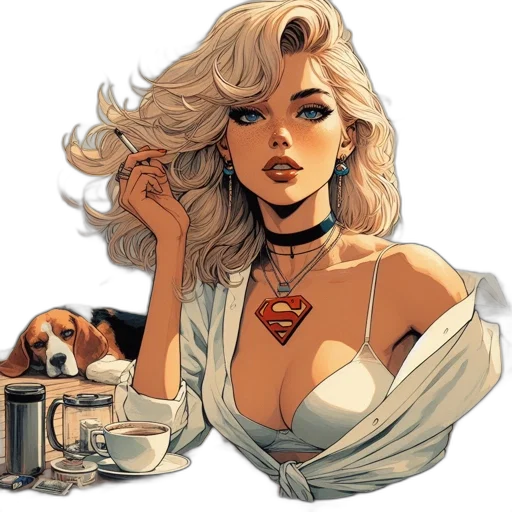 comic book art, concept art, cartoon, fantasy art transparent PNG cut-out