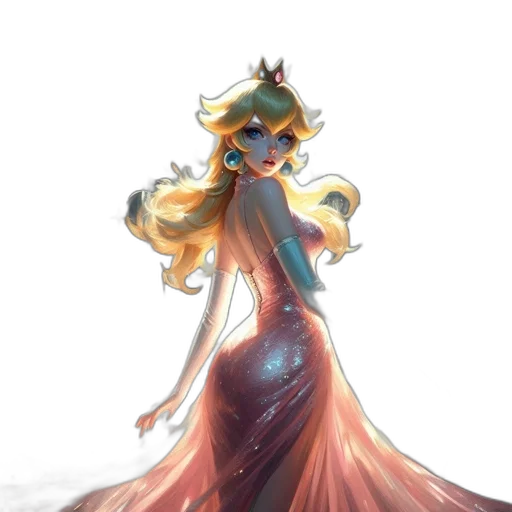 dress, crown, staff, creature transparent PNG cut-out