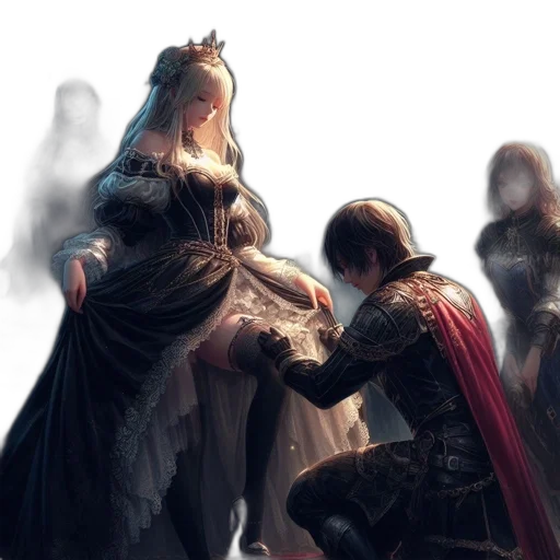 crown, sword, dress, concept art transparent PNG cut-out