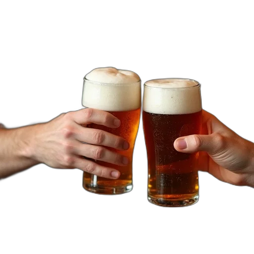3d render, men, clinking, their transparent PNG cut-out