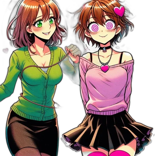 dress, anime, cartoon, pixel art transparent PNG cut-out