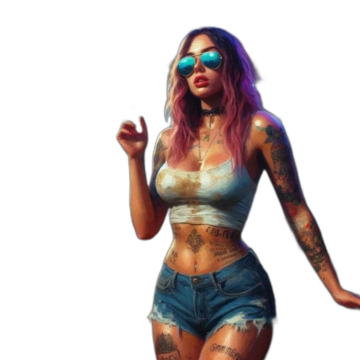concept art, photorealistic, cyberpunk, 3d render transparent PNG cut-out
