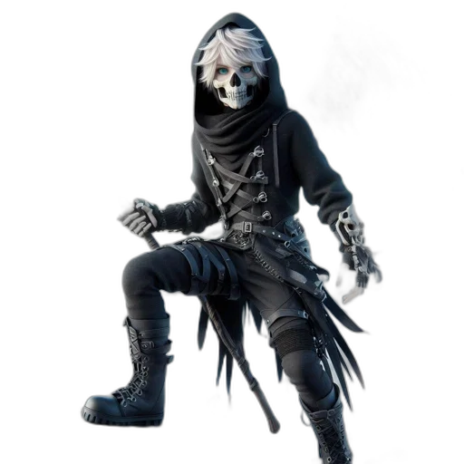 mask, creature, staff, jacket transparent PNG cut-out