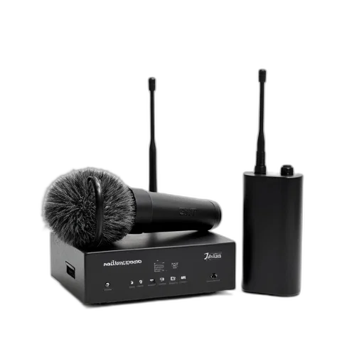 black, wireless, microphone, furry transparent PNG cut-out