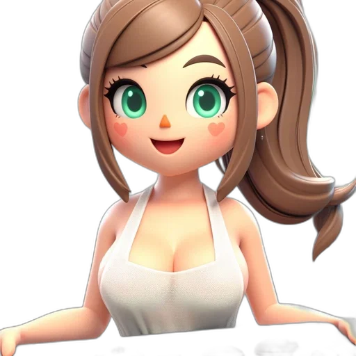 staff, dress, face, 3d render transparent PNG cut-out