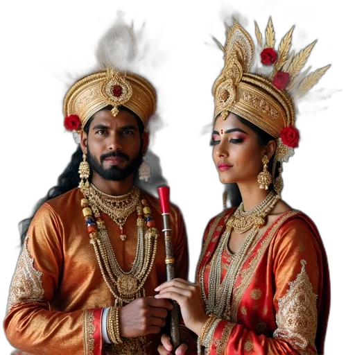 jewelry, crown, staff, oil painting transparent PNG cut-out