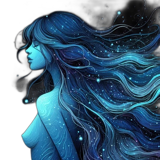 hair, dress, fantasy art, watercolor transparent PNG cut-out