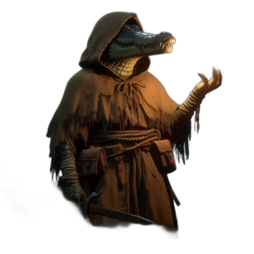 dragon, staff, mask, creature transparent PNG cut-out