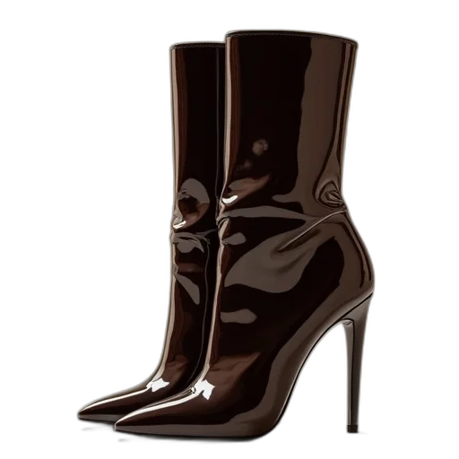 shoes, row, boots, patent transparent PNG cut-out