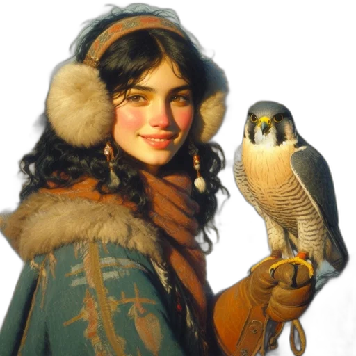 face, animal, jewelry, oil painting transparent PNG cut-out