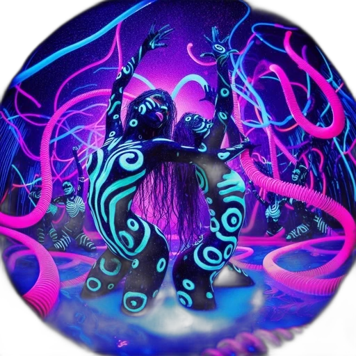 creature, mask, staff, dress transparent PNG cut-out