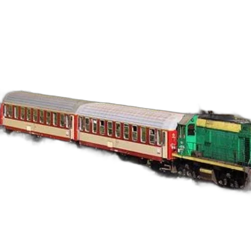 3d render, green, train, red transparent PNG cut-out
