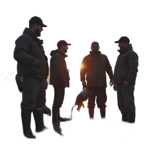 staff, jacket, hat, weapon transparent PNG cut-out