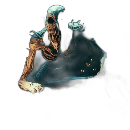 creature, staff, mask, dragon transparent PNG cut-out