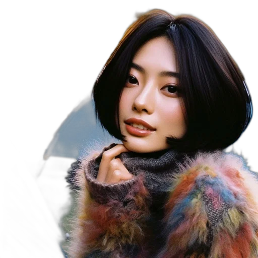 jacket, face, photorealistic, oil painting transparent PNG cut-out