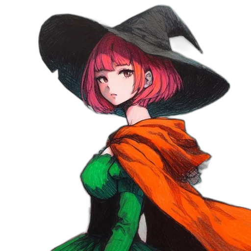 hat, dress, staff, mask transparent PNG cut-out