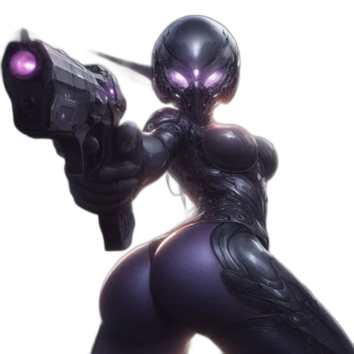 weapon, robot, concept art, cyberpunk transparent PNG cut-out