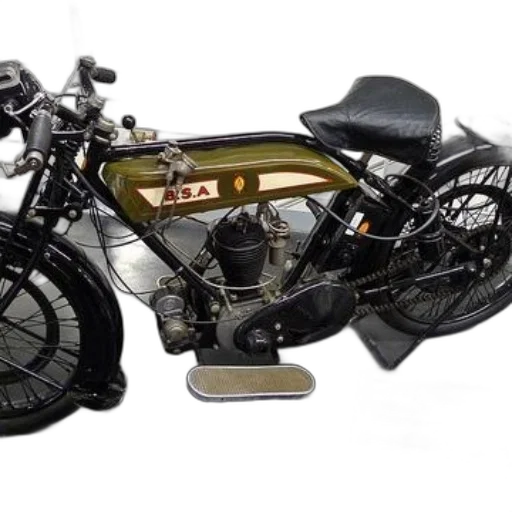 vintage, bsa, motorcycle, 1924 transparent PNG cut-out