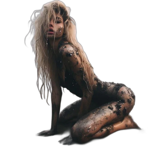 hair, creature, dress, concept art transparent PNG cut-out