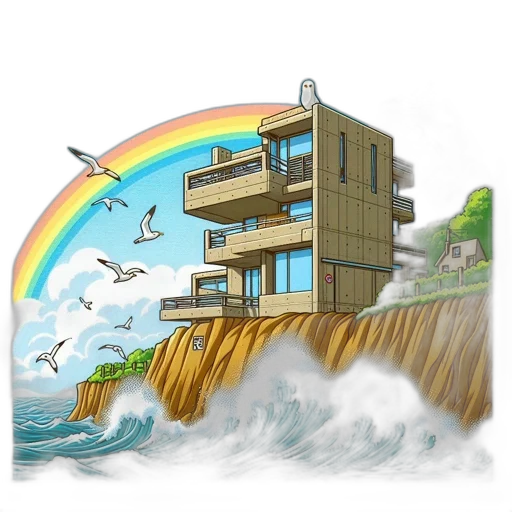 building, furniture, concept art, 3d render transparent PNG cut-out