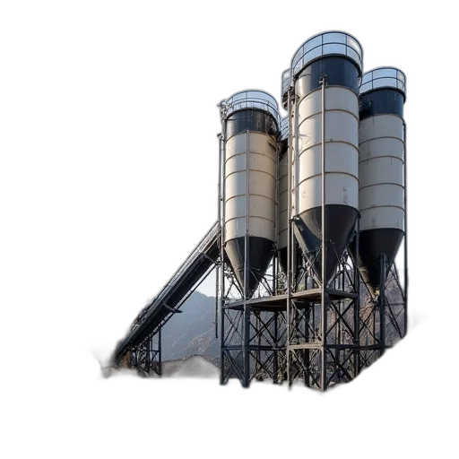 building, 3d render, concrete, batcher transparent PNG cut-out