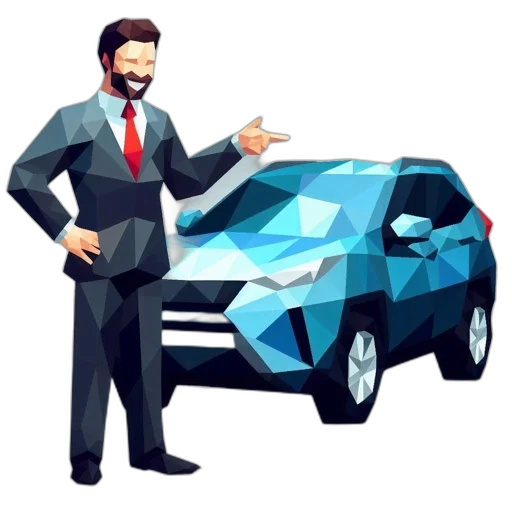 car, concept art, pixel art, 3d render transparent PNG cut-out