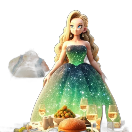 dress, food, 3d render, concept art transparent PNG cut-out