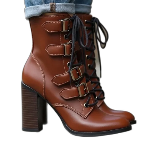 shoes, photorealistic, 3d render, earth tones transparent PNG cut-out