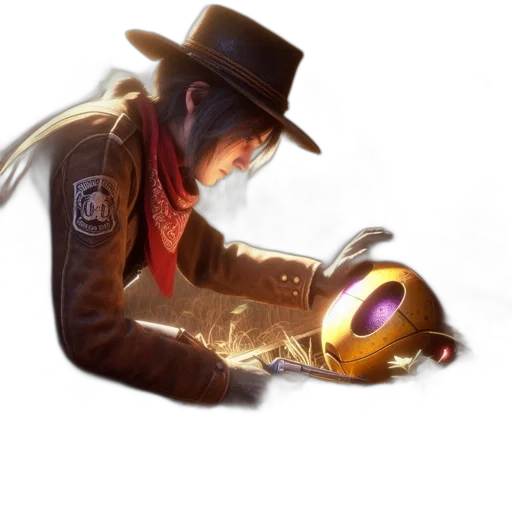hat, weapon, staff, jacket transparent PNG cut-out