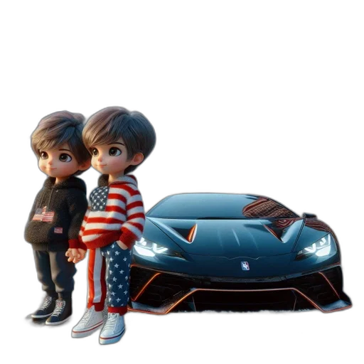 car, concept art, 3d render, cartoon transparent PNG cut-out
