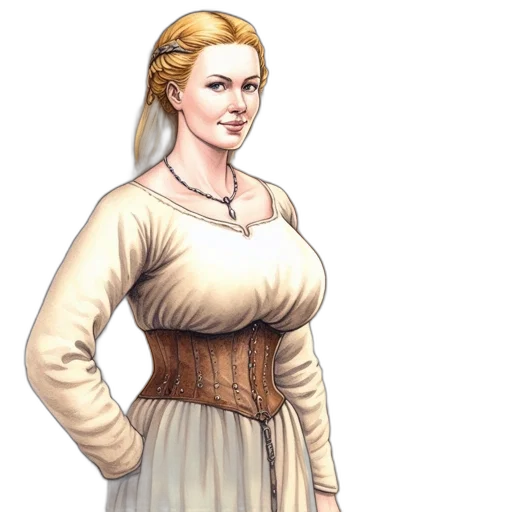 dress, staff, jewelry, fantasy art transparent PNG cut-out