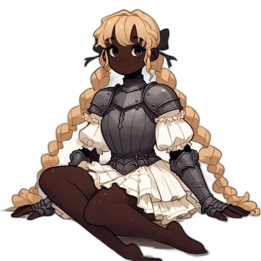 dress, staff, hair, robot transparent PNG cut-out