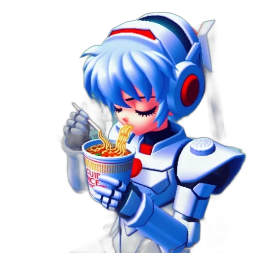 robot, food, staff, vaporwave transparent PNG cut-out