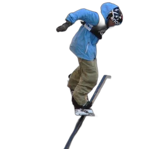 staff, snowboarder, blue, jacket transparent PNG cut-out