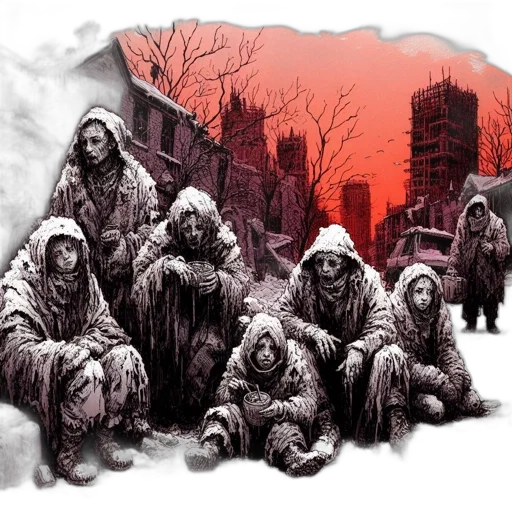 concept art, comic book art, fantasy art, snow transparent PNG cut-out