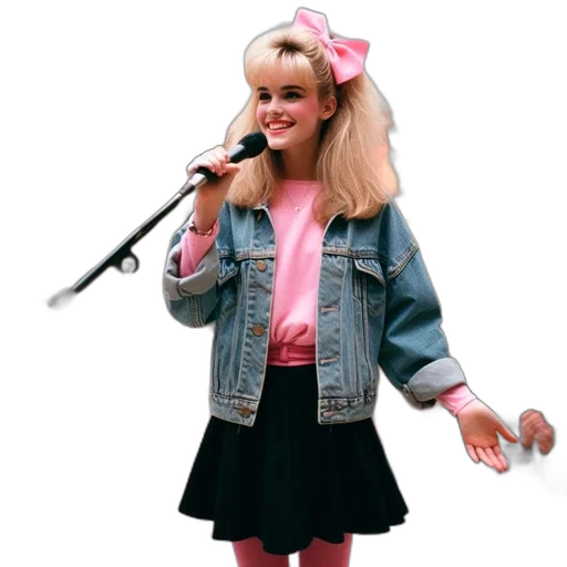 jacket, vaporwave, teenage, girl transparent PNG cut-out